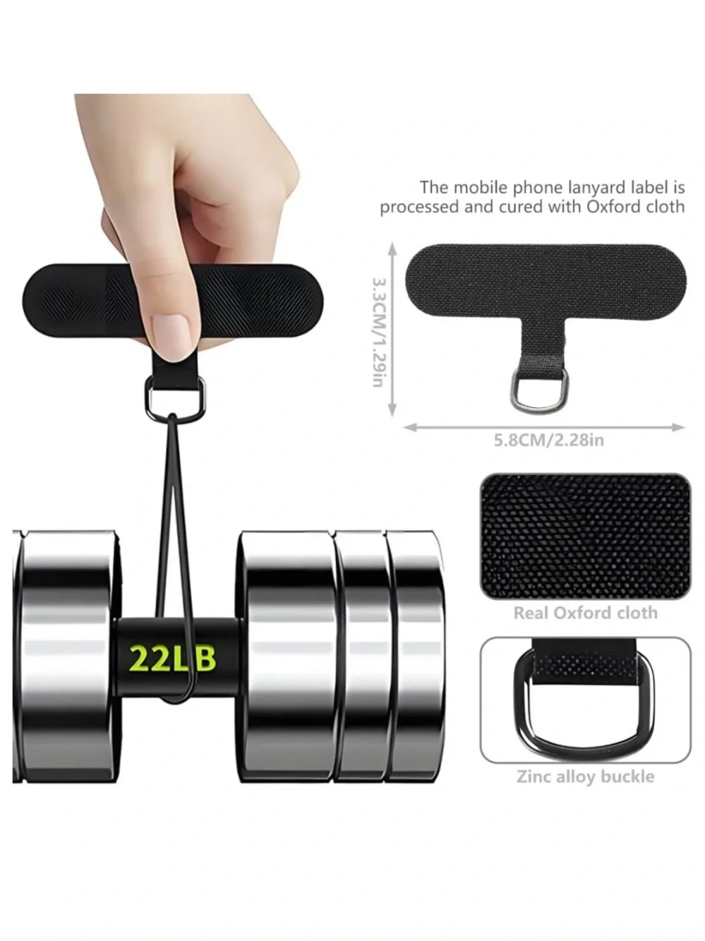 💞 New 2-Pack Black Adhesive Phone Tether with Ring for Lanyard
